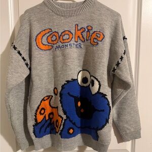 Gray Cookie Monster Sweater